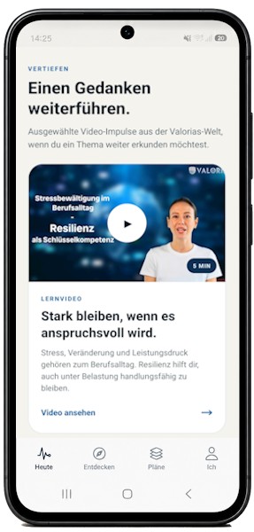 Entdecken-Bereich der Valorias App